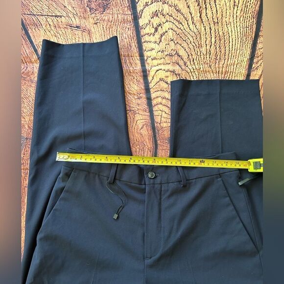 Zara Basic Collection Pants Womens Navy Blue Flat Front Cuffed Hem Trousers - Picture 3 of 15